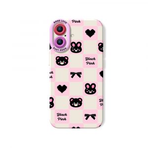 Charming Black Checkered Bears Silicone Case for Apple iPhone Series