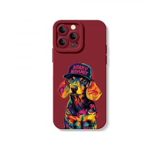 Colorful Dachshund Pop Art Silicone Case for Apple iPhone Series
