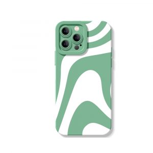 Monochrome Wave Pattern Silicone Case for Apple iPhone Series