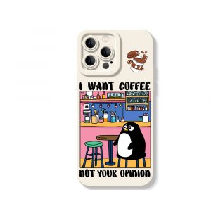 Penguin Cafe Vibes Silicone Case for Apple iPhone Series