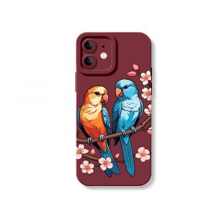 Tropical Parrot Blossom Silicone Case for Apple iPhone Series