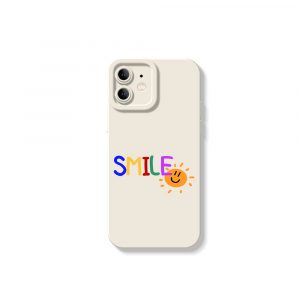 Colorful Smile Sun Graphic Silicone Case for Apple iPhone Series