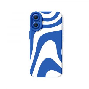 Monochrome Wave Pattern Silicone Case for Apple iPhone Series