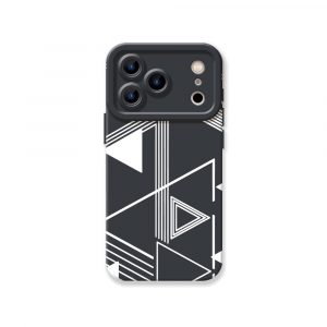 Monochrome Geometric Vibes Silicone Case for Apple iPhone Series