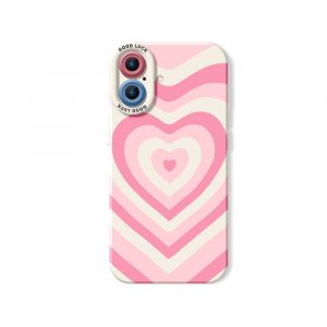 Retro Love Stripes Silicone Case for Apple iPhone Series