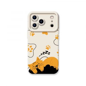 Cozy Cat Nap Paw Print Silicone Case for Apple iPhone Series