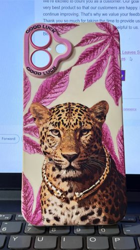 Click to view full screen Leopard with Pink Leaves Silicone Case for Apple iPhone Series photo review