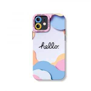 Pastel Waves & Hello Charm Silicone Case for Apple iPhone Series