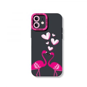 Flirty Flamingo Love Silicone Case for Apple iPhone Series