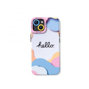 Pastel Waves & Hello Charm Silicone Case for Apple iPhone Series