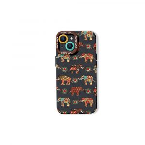 Elephant Harmony Vibrant Pattern Silicone Case for Apple iPhone Series
