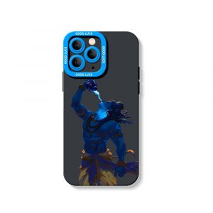 Divine Warrior Illustration Silicone Case for Apple iPhone Series - iPhone 13 Pro, Black