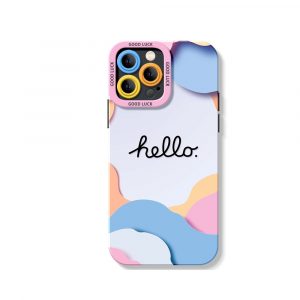 Pastel Waves & Hello Charm Silicone Case for Apple iPhone Series