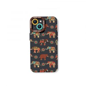 Elephant Harmony Vibrant Pattern Silicone Case for Apple iPhone Series