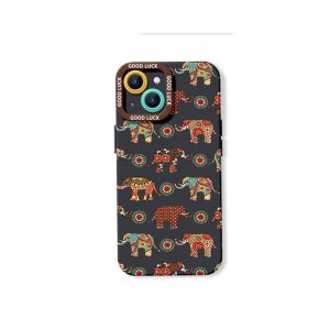 Elephant Harmony Vibrant Pattern Silicone Case for Apple iPhone Series