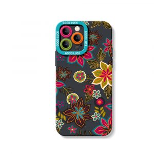 Vibrant Floral Charm Silicone Case for Apple iPhone Series