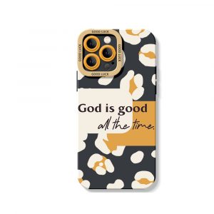 God is Good Leopard Pattern Silicone Case for Apple iPhone Series