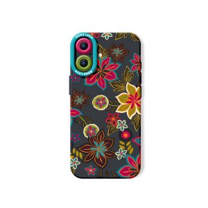 Vibrant Floral Charm Silicone Case for Apple iPhone Series