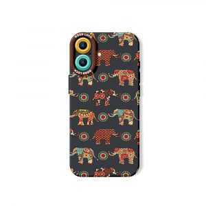 Elephant Harmony Vibrant Pattern Silicone Case for Apple iPhone Series
