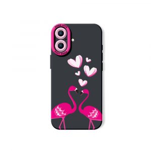 Flirty Flamingo Love Silicone Case for Apple iPhone Series
