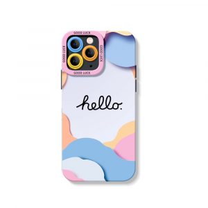 Pastel Waves & Hello Charm Silicone Case for Apple iPhone Series