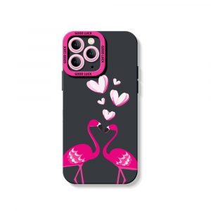 Flirty Flamingo Love Silicone Case for Apple iPhone Series