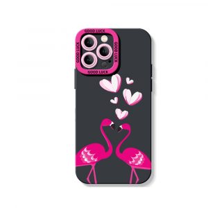 Flirty Flamingo Love Silicone Case for Apple iPhone Series