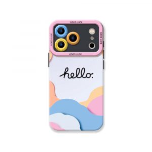 Pastel Waves & Hello Charm Silicone Case for Apple iPhone Series