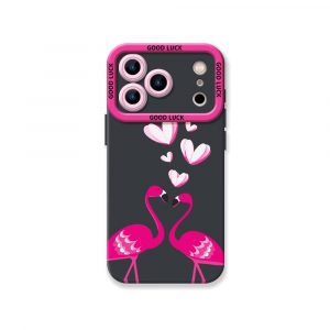 Flirty Flamingo Love Silicone Case for Apple iPhone Series