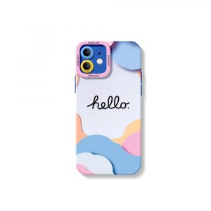 Pastel Waves & Hello Charm Silicone Case for Apple iPhone Series