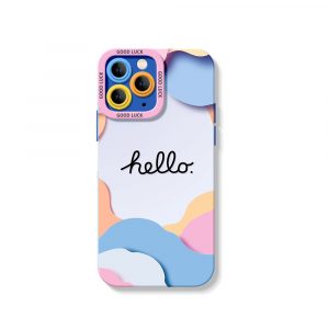 Pastel Waves & Hello Charm Silicone Case for Apple iPhone Series