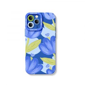 Blue Tulip Bliss Silicone Case for Apple iPhone Series