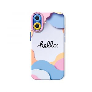 Pastel Waves & Hello Charm Silicone Case for Apple iPhone Series