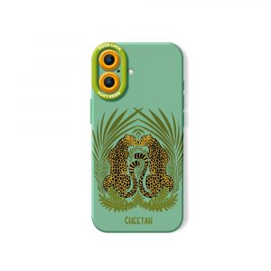 Jungle Cheetah Safari Silicone Case for Apple iPhone Series - iPhone 17, Green