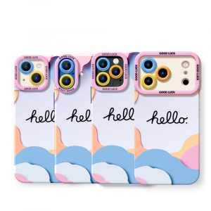 Pastel Waves & Hello Charm Silicone Case for Apple iPhone Series