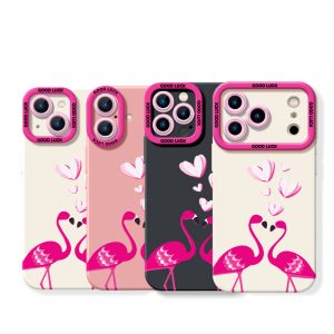 Flirty Flamingo Love Silicone Case for Apple iPhone Series