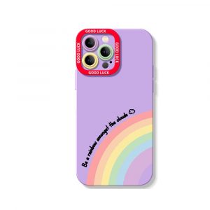 Rainbow Vibes Good Luck Silicone Case for Apple iPhone Series - iPhone 13 Pro Max, Lavender