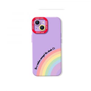 Rainbow Vibes Good Luck Silicone Case for Apple iPhone Series - iPhone 15 Plus, Lavender