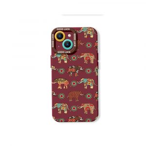 Elephant Harmony Vibrant Pattern Silicone Case for Apple iPhone Series