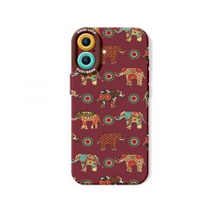 Elephant Harmony Vibrant Pattern Silicone Case for Apple iPhone Series