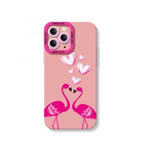Flirty Flamingo Love Silicone Case for Apple iPhone Series