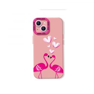 Flirty Flamingo Love Silicone Case for Apple iPhone Series