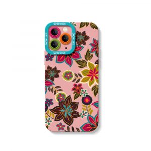 Vibrant Floral Charm Silicone Case for Apple iPhone Series