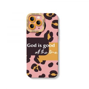 God is Good Leopard Pattern Silicone Case for Apple iPhone Series