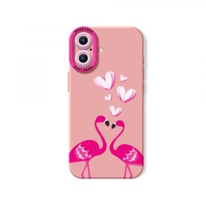 Flirty Flamingo Love Silicone Case for Apple iPhone Series