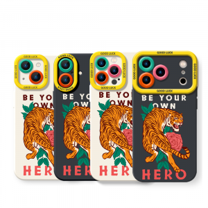 Tiger and Rose Design Silicone Case for Apple iPhone Series