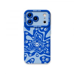 Vibrant All-Seeing Eye & Wave Pattern Silicone Case for Apple iPhone Series