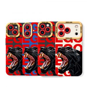 Roaring Black Panther Design Silicone Case for Apple iPhone Series