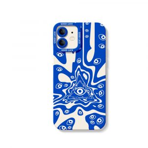 Vibrant All-Seeing Eye & Wave Pattern Silicone Case for Apple iPhone Series