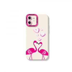 Flirty Flamingo Love Silicone Case for Apple iPhone Series